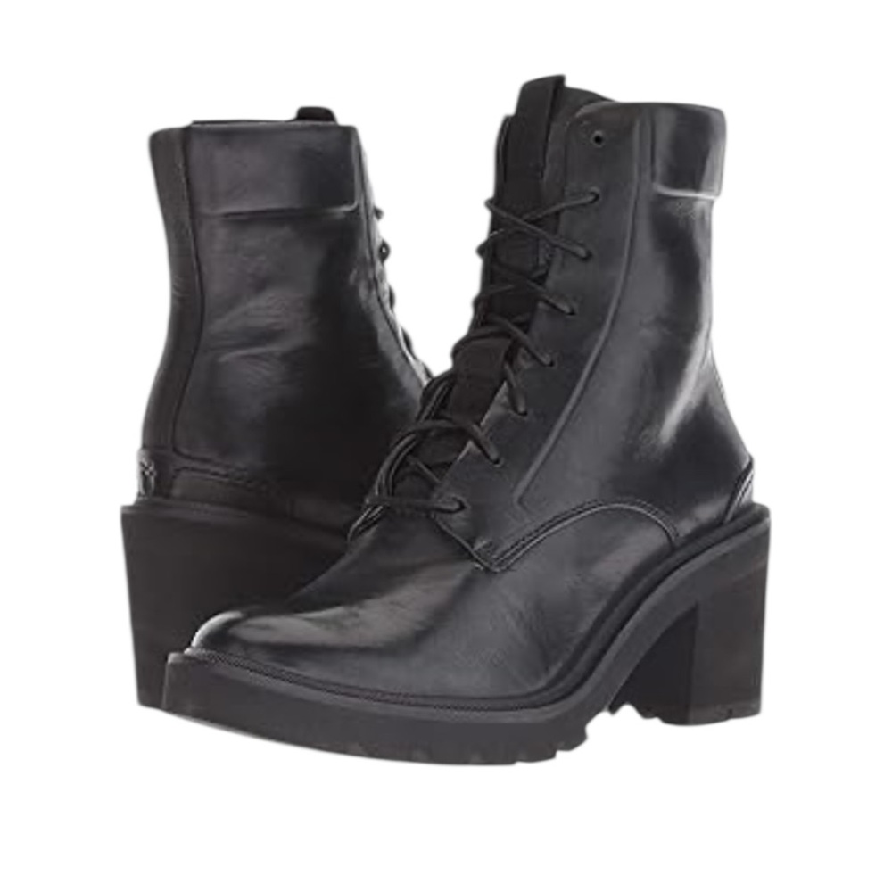 Frye Black Leather Savannah Combat Boots | size 8.5